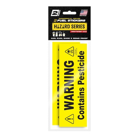 Fuel Stickers Pesticide Sticker, Warning Label: Pump Sprayer, Commercial Sprayer: Hvy-Dty, 6''x2'', 2PK Z-6X2PST-2PK